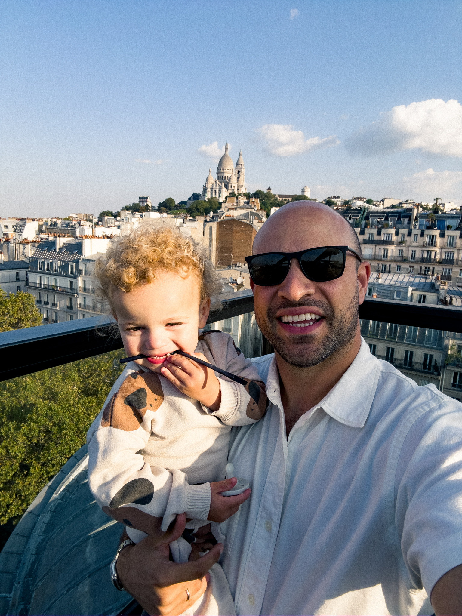 View of Sacré-Cœur from a Paris rooftop