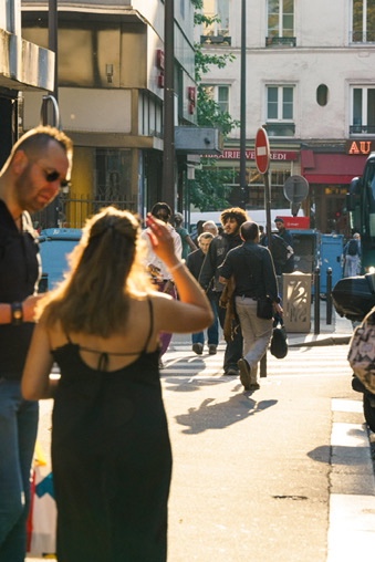 Paris street golden hour